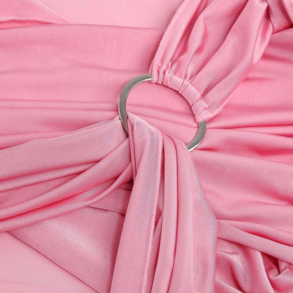 Дамска мини рокля Pink with Rings 24'-Дамска мини рокля Pink with Rings 24'-Thedresscode