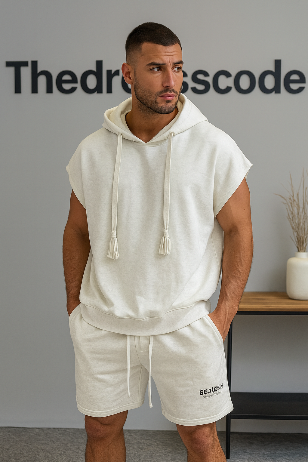 Мъжки комплект White Chill Vibe Ensemble SS25-https://detail.1688.com/offer/679756796684.html?spm=a262uh.11734178.favorite-offers-offer-list-offer19.2.19012ef6O7zQh1-Thedresscode