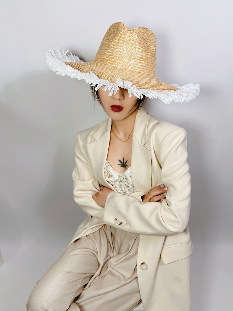 Дамска лятна шапка Straw hat SS24-Дамска лятна шапка BELLISSIMA SS24-Thedresscode
