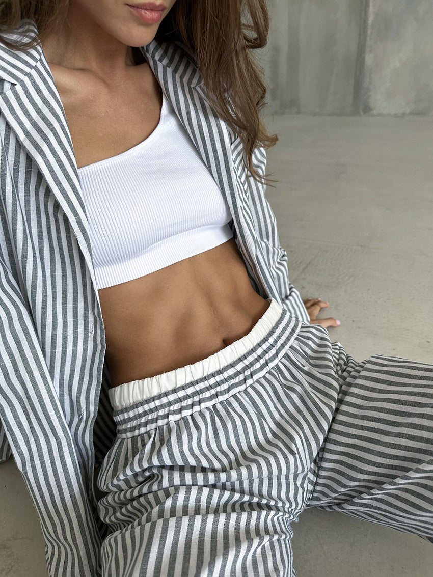 Дамска пижама Stripe Serenity FW 2026-Thedresscode