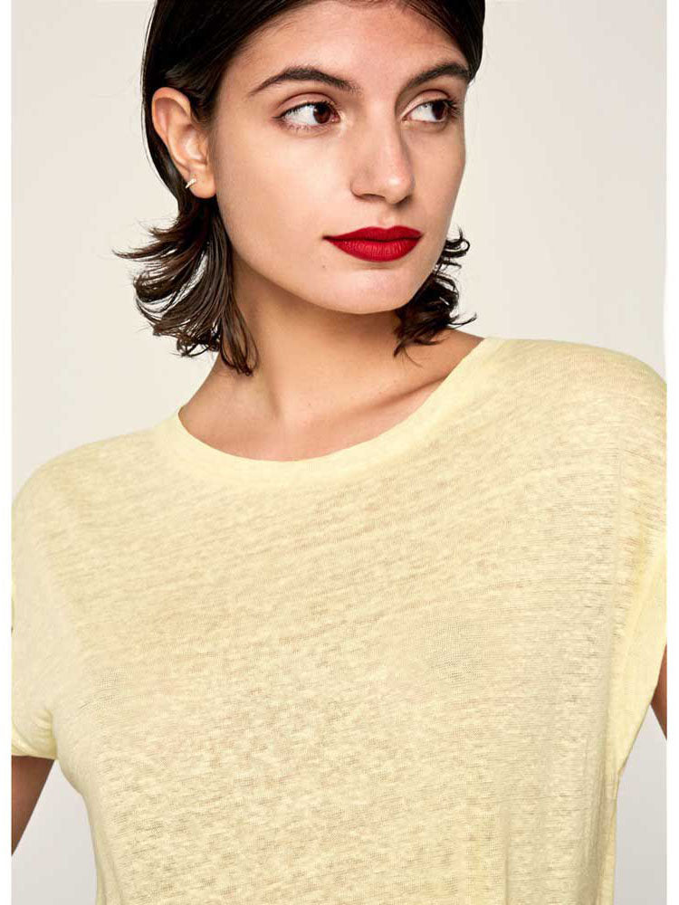 Дамски топ от лен - West bright yellow-Дамски топ от лен - Pepe Jeans-Thedresscode
