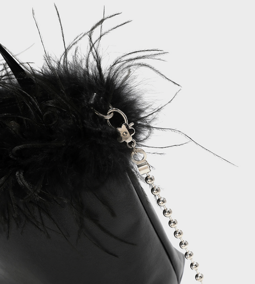 Дамска чанта с пера - Niche-bag-Thedresscode