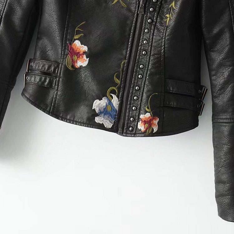 Дамско кожено яке - EMBROIDERED Еyelets ** SALE **-Дамско кожено яке - EMBROIDERED Еyelets-Thedresscode