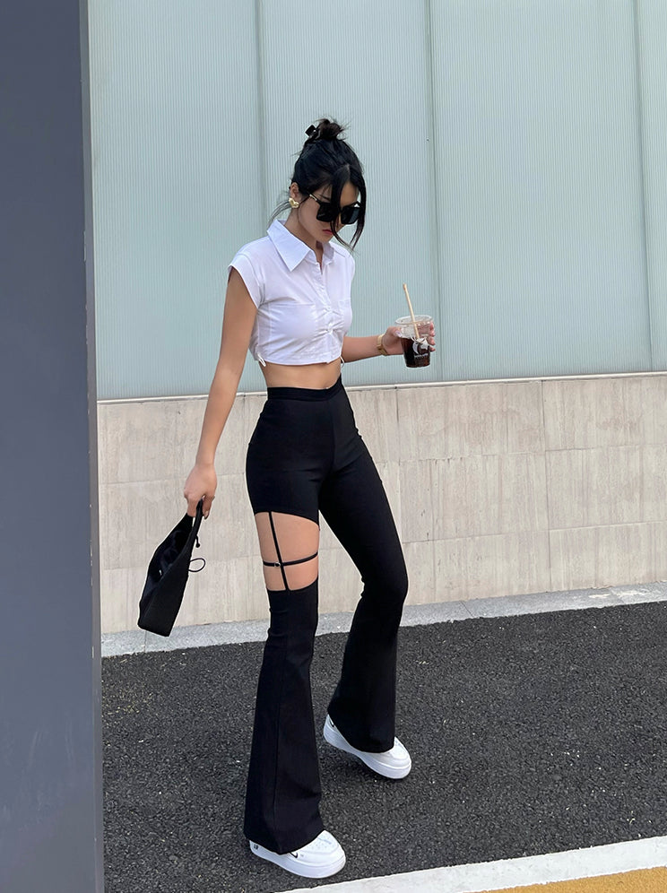 Дамски панталон странично изрязване Cross Leg-Thedresscode