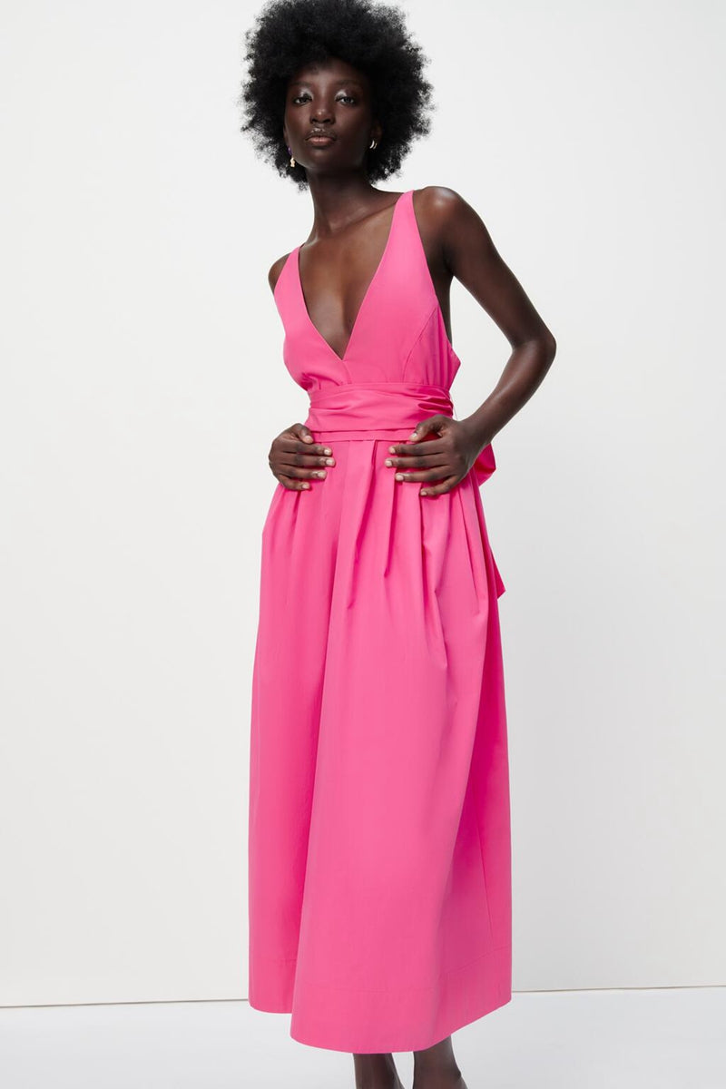 Дамска рокля V-neck Pink Rose **SALE**-Дамска рокля V-neck Pink Rose-Thedresscode