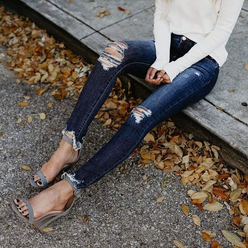 Дамски дънки - Ripped Jeans-дамски дънки-Thedresscode