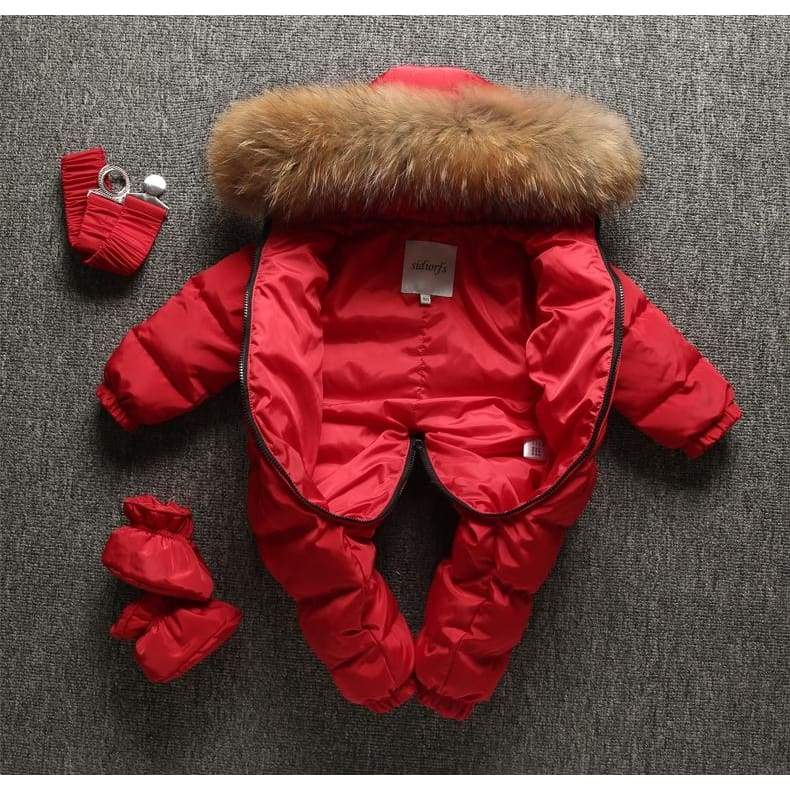 Детски зимен космонавт- RedFur HOOD-Детски зимен космонавт-Thedresscode