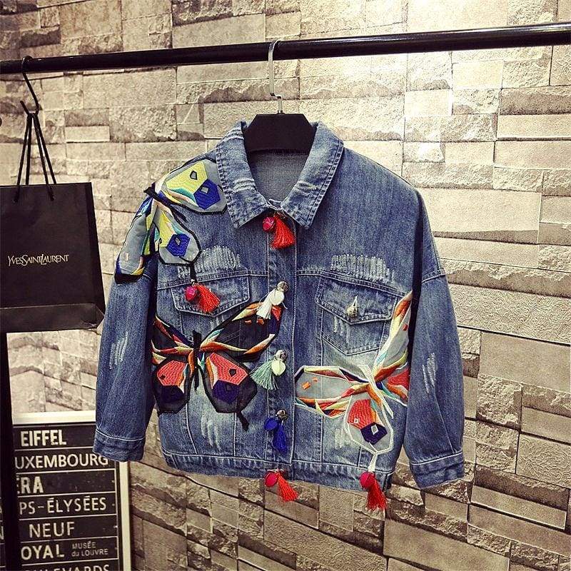 Дамско дънково яке Butterfly-Apparel & Accessories-Thedresscode