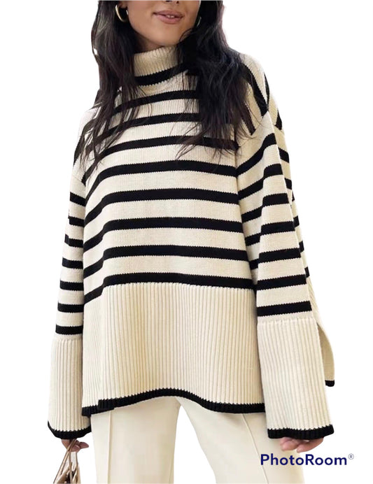 Дамски пуловер - Stripe **SALE 24**-Thedresscode