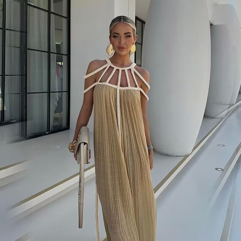 Дамска рокля Golden Goddess SS25-https://detail.1688.com/offer/748173301362.html?spm=a261y.7663282.recommendOffer.1.4b6e78aa0KXM9Y-Thedresscode