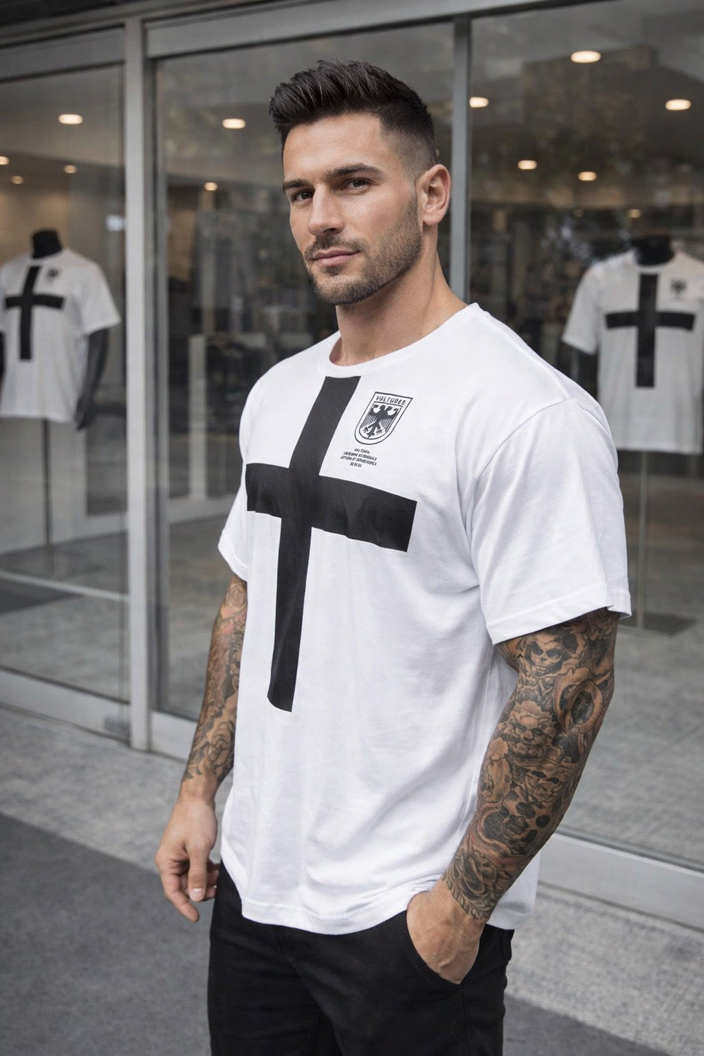 Мъжка тениска Crossline White SS26