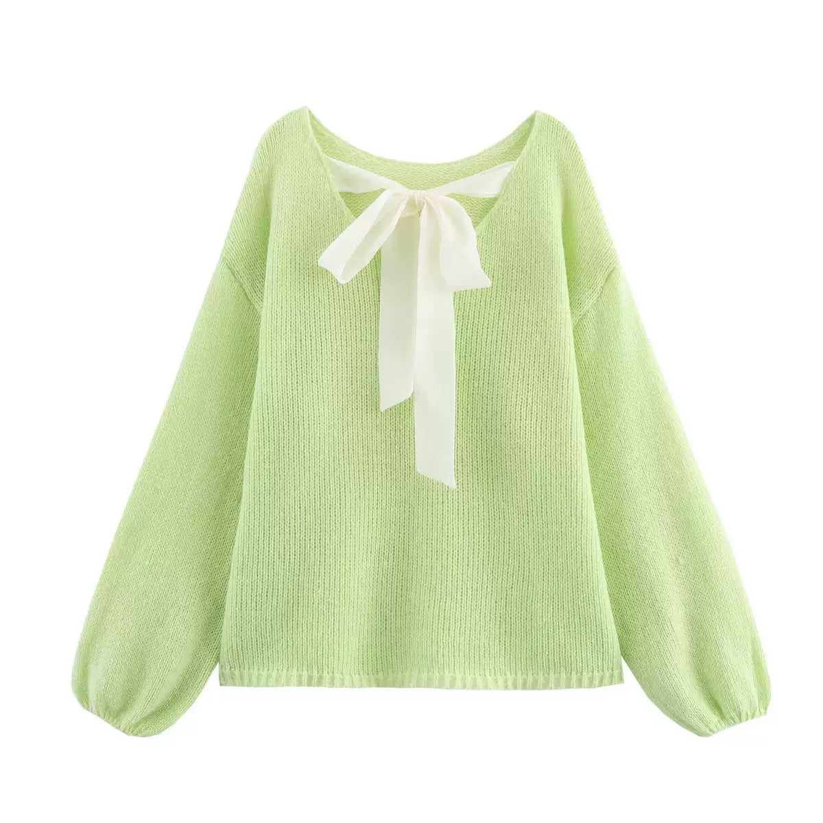 Дамски пуловер Green Elegance Bow SS27