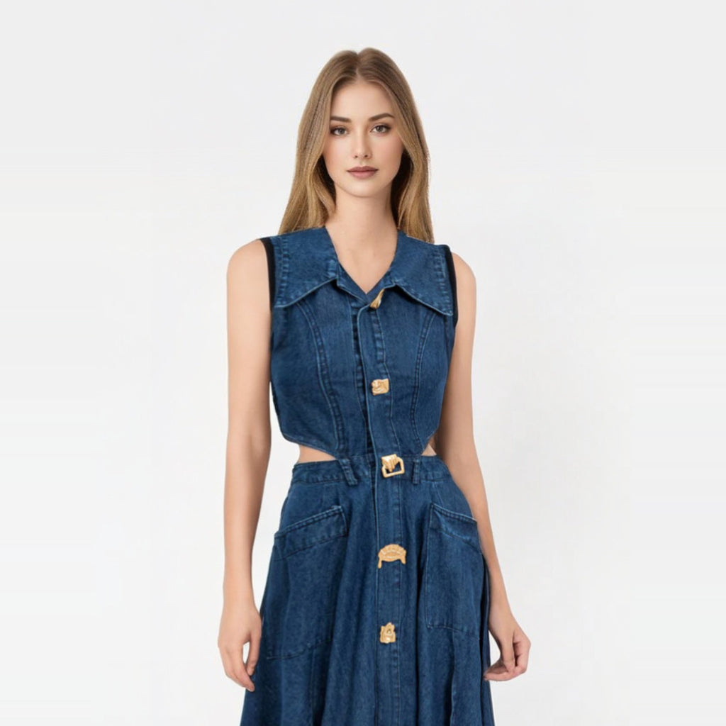 Дамска рокля Denim Diva SS25-Thedresscode