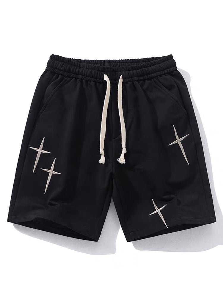 Мъжки къси панталони Embroidered Crosses SS25-Мъжки къси панталони Embroidered Crosses 24'-Thedresscode