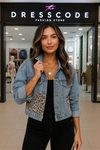 Дамско яке Denim Leopard FW 2026-Дамско яке Denim Leopard 24'-Thedresscode