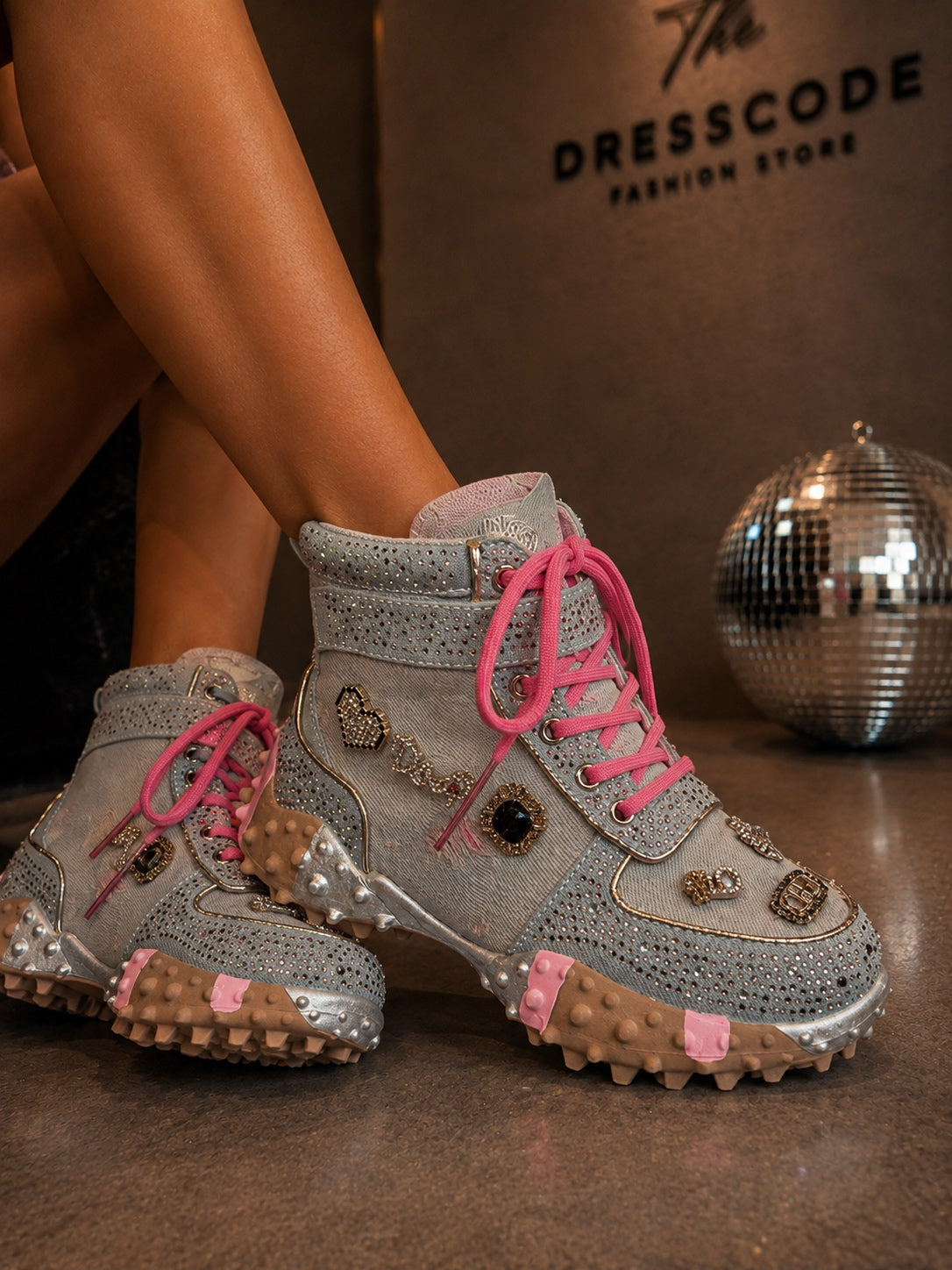 Дамски високи кецове PINK REBEL SS27