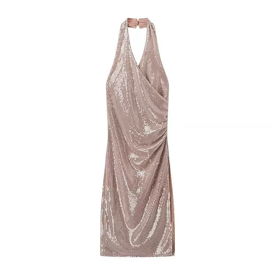 Дамска рокля Champagne Sequins SS25-https://detail.1688.com/offer/853634047405.html?spm=a26352.b28411319.offerlist.32.66651e62iAVZH8-Thedresscode