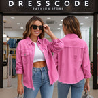 Дамско дънково яке тип риза Abstract Colorful FW 2026-Thedresscode
