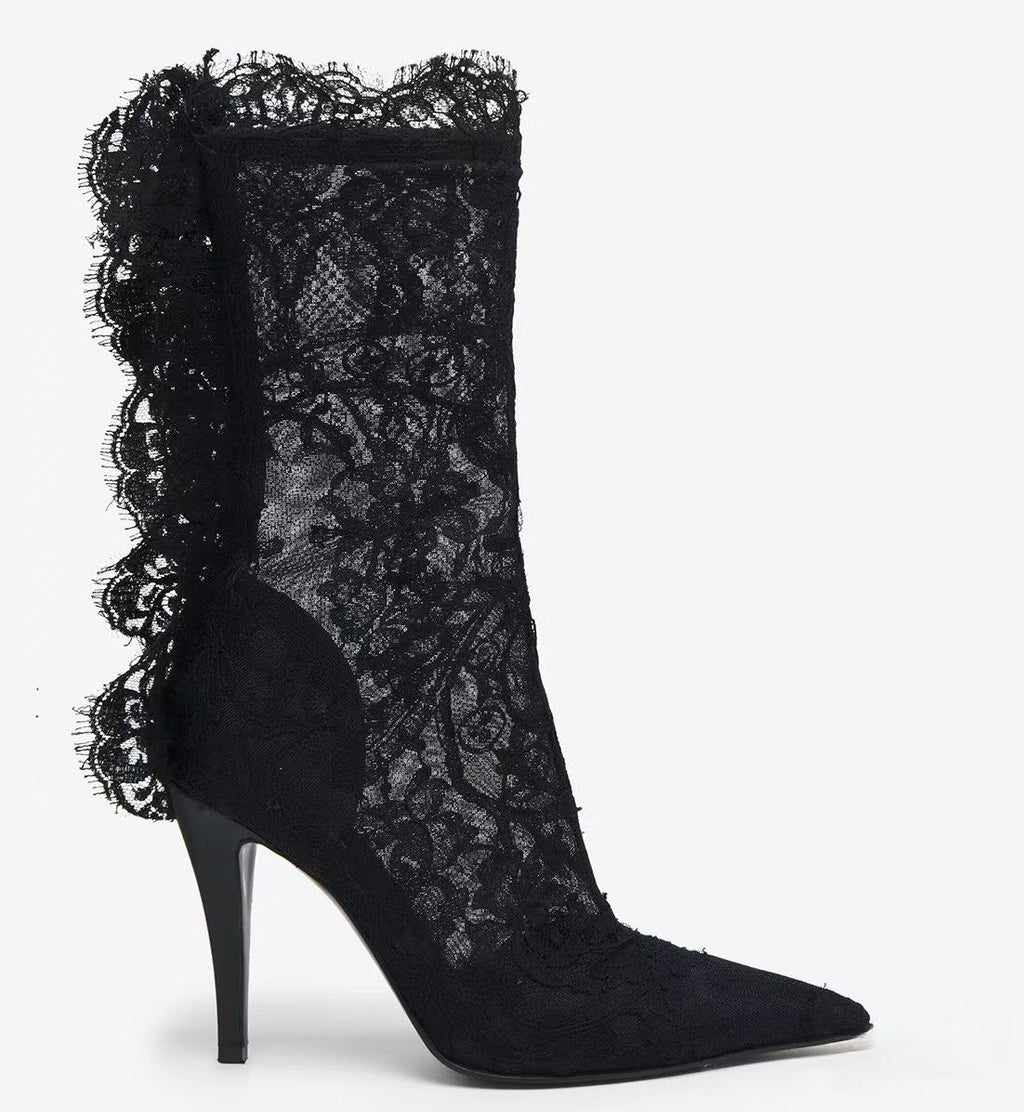 Дамски дантелени боти  LACE NOIR SS27