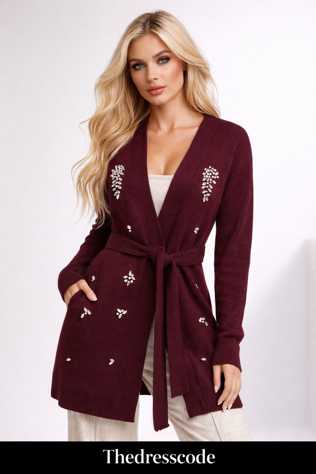 Дамска жилетка Burgundy Luxe Crystal SS27
