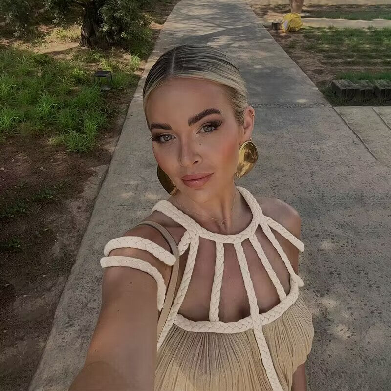 Дамска рокля Golden Goddess SS25-https://detail.1688.com/offer/748173301362.html?spm=a261y.7663282.recommendOffer.1.4b6e78aa0KXM9Y-Thedresscode