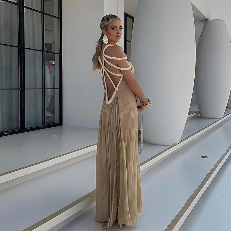 Дамска рокля Golden Goddess SS25-https://detail.1688.com/offer/748173301362.html?spm=a261y.7663282.recommendOffer.1.4b6e78aa0KXM9Y-Thedresscode