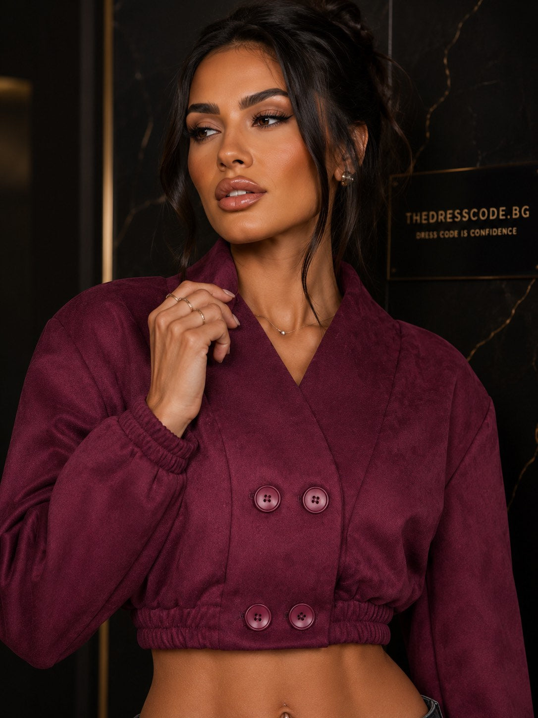 Дамско яке Burgundy Icon SS27