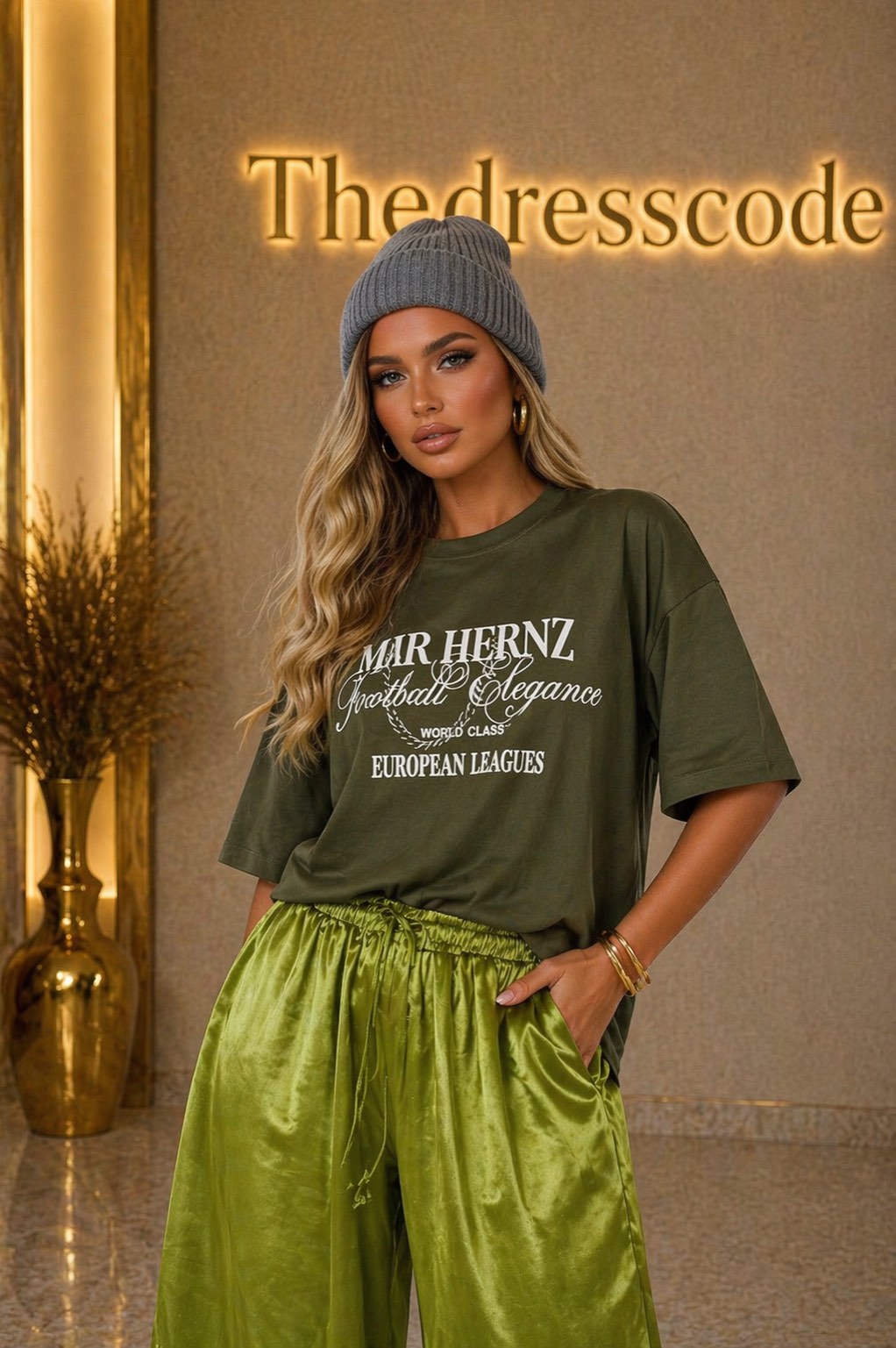 Дамски панталон Silk Olive SS26