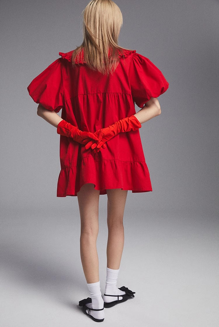 Дамска рокля Red Crystal Pendants 24'-Дамска рокля Red Crystal Pendants 24'-Thedresscode