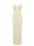 Дамска рокля с пайети Beige Lorei FW 2026-Дамска рокля с пайети Beige Lorei 24'-Thedresscode