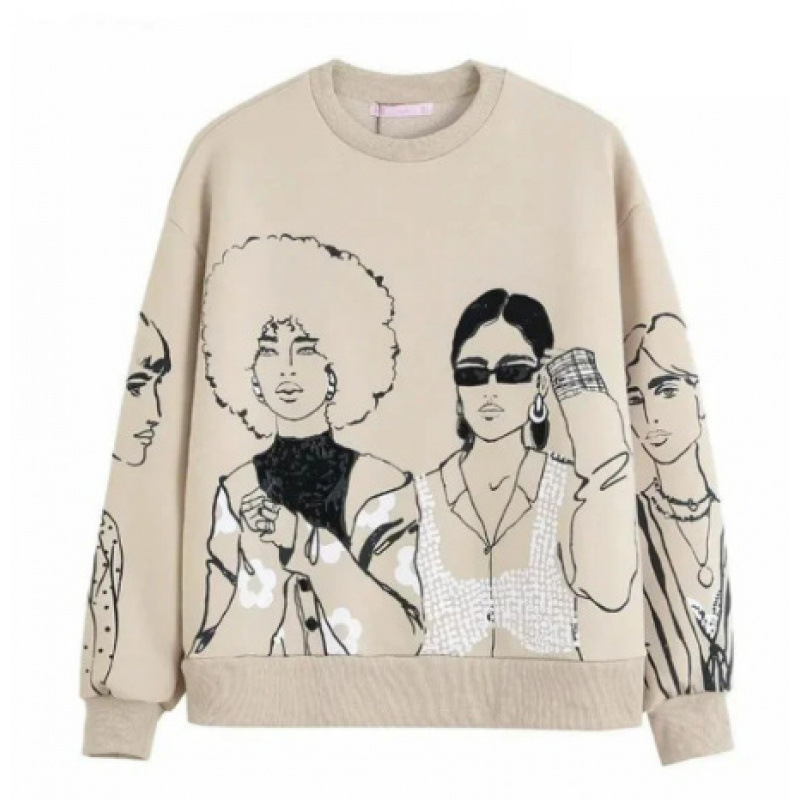 Дамска блуза Muse Crew **SALE 25**-Дамска блуза PRINTED WASHED-Thedresscode