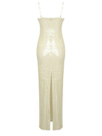 Дамска рокля с пайети Beige Lorei FW 2026-Дамска рокля с пайети Beige Lorei 24'-Thedresscode