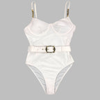 Дамски бански Belted White EDT SS25-бански-Thedresscode