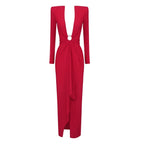 Дамска дълга рокля Red Classy FW 2026-Дамска дълга рокля Red Classy 24'-Thedresscode