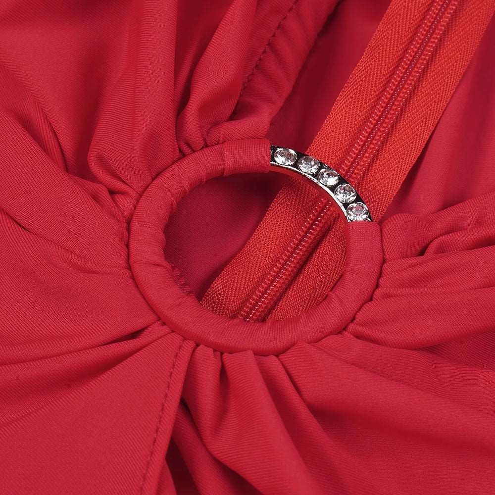 Дамска дълга рокля Red Classy 24'-Дамска дълга рокля Red Classy 24'-Thedresscode