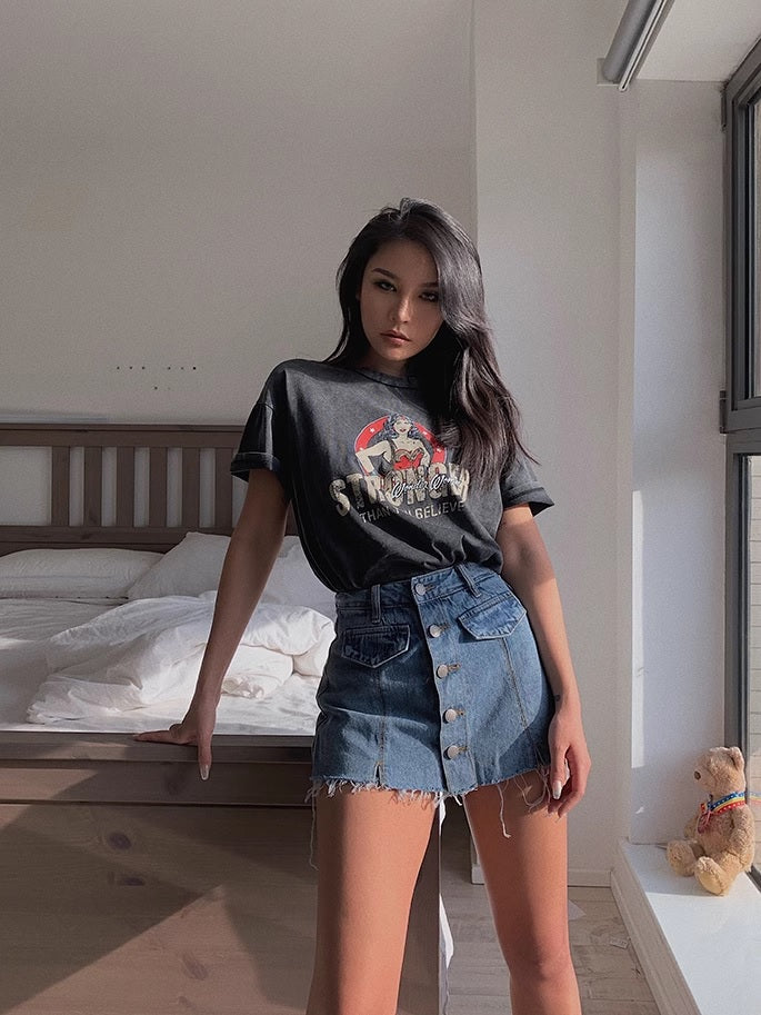 Дамски къси панталони/пола Denim Buttons 24'-Дамски къси панталони/пола Denim Buttons 24'-Thedresscode