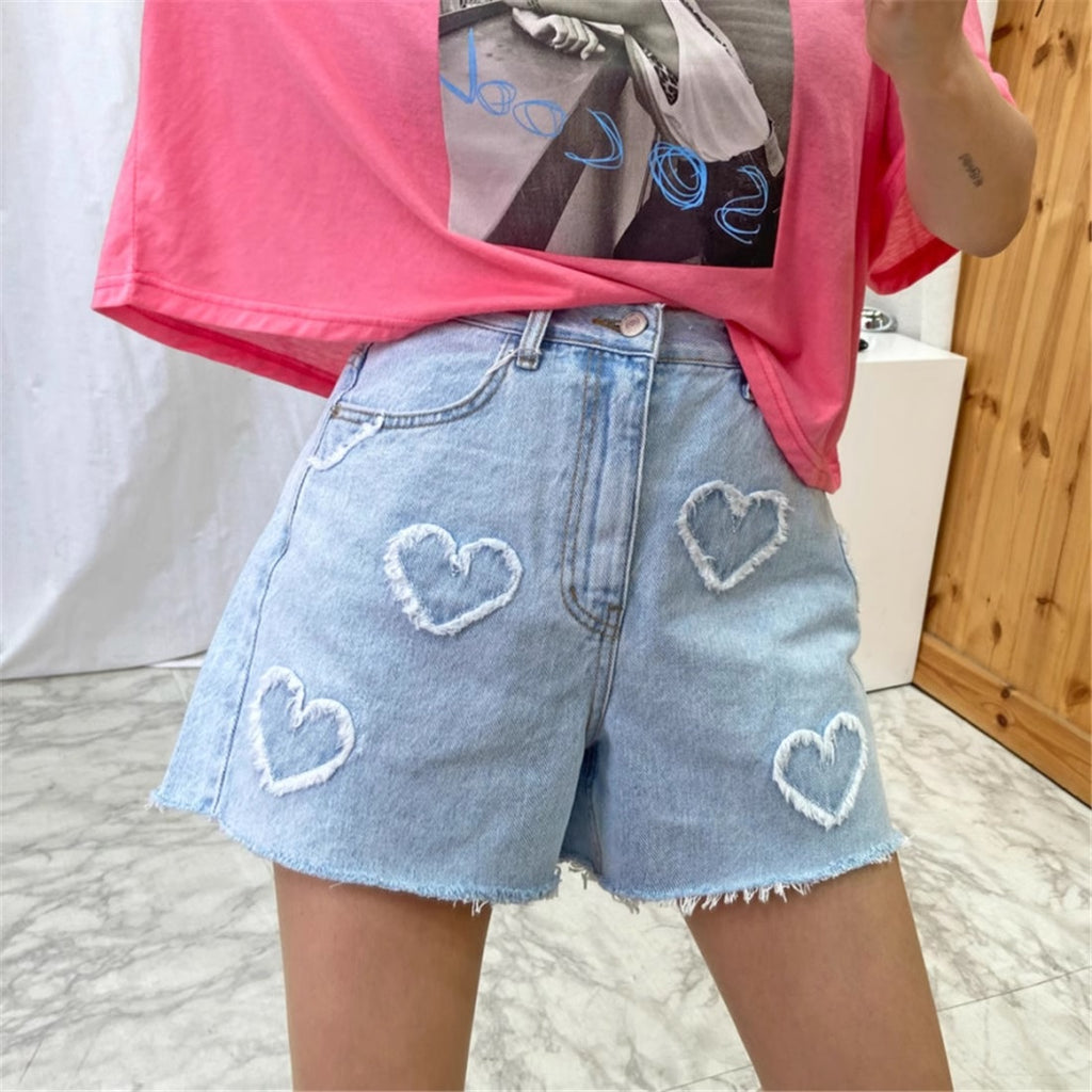 Дамски къси панталони Denim Heart 24'-Дамски къси панталони Denim Heart 24'-Thedresscode