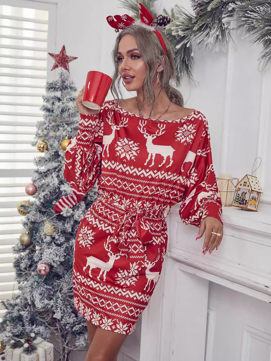 Дамска рокля Christmas Deer 24'-Дамска рокля Christmas Deer 24'-Thedresscode