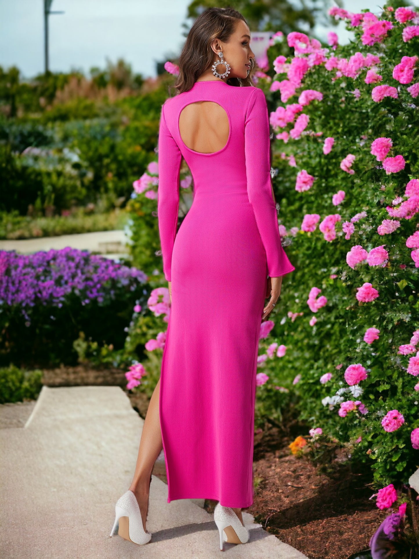Дамска рокля Crystal Ribbons Fuchsia 24'-Дамска рокля Crystal Ribbons Fuchsia 24'-Thedresscode
