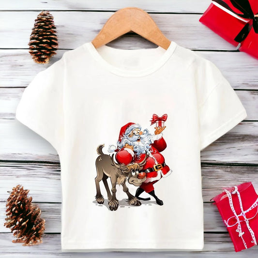 Детска тениска Santa Claus and Rudolph 24'-Детска тениска Santa Claus and Rudolph 24'-Thedresscode