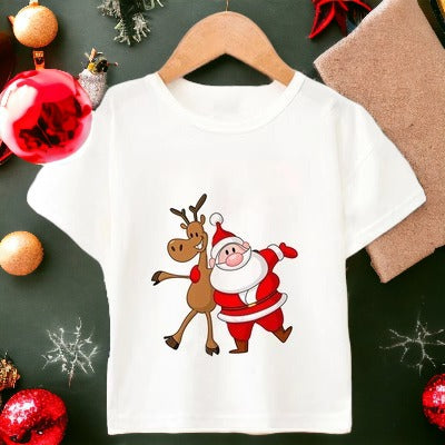 Детска тениска Happy Santa Claus and Rudolph 24'-Детска тениска Happy Santa Claus and Rudolph 24'-Thedresscode