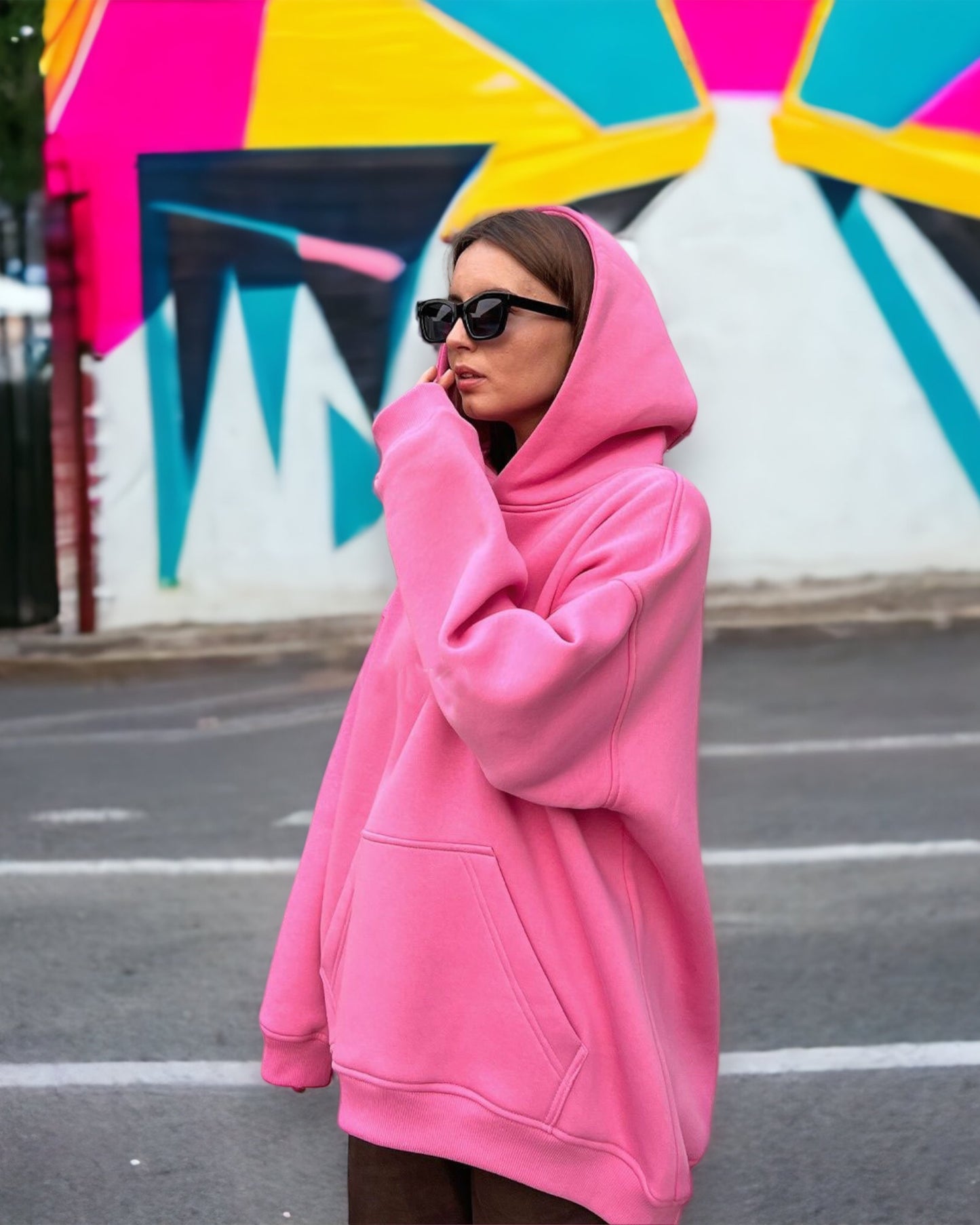 Дамски Суитшърт с качулка 22E Hoody Pink-Sweatshirt-Thedresscode