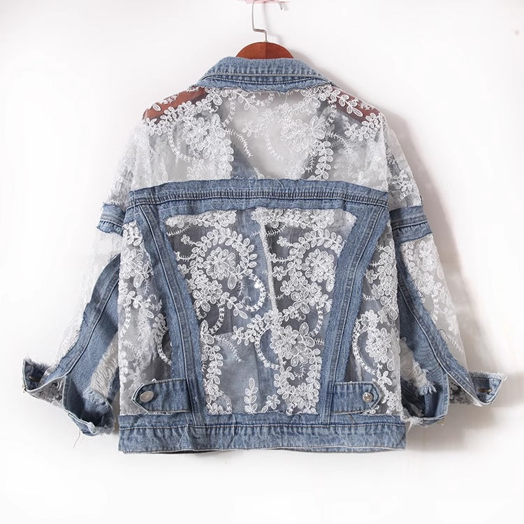 Дамско дънково яке Floral Embroidery FW 2026-Дамско дънково яке Floral Embroidery 24'-Thedresscode