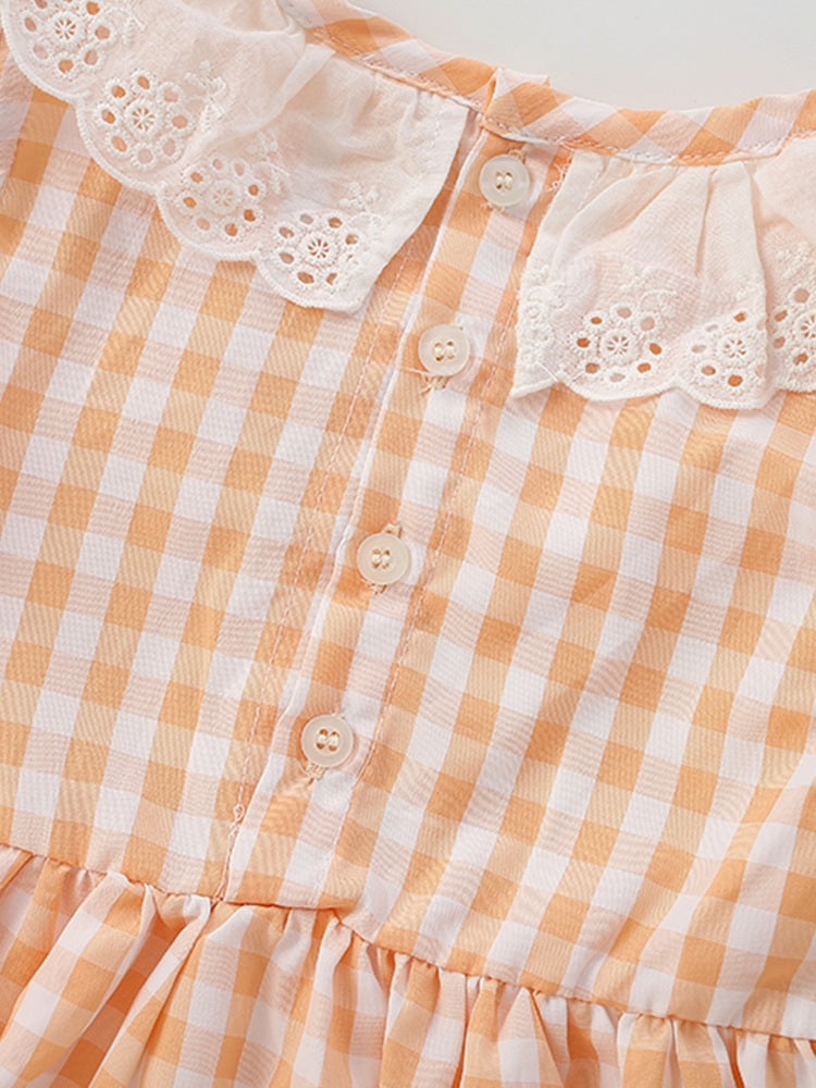 Детска рокля Orange Check 24'-Детска рокля Orange Check 24'-Thedresscode