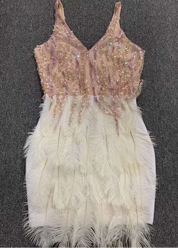 Дамска мини рокля Feather & Sеquins FW 2026-Дамска мини рокля Feather & Sеquins 24'-Thedresscode