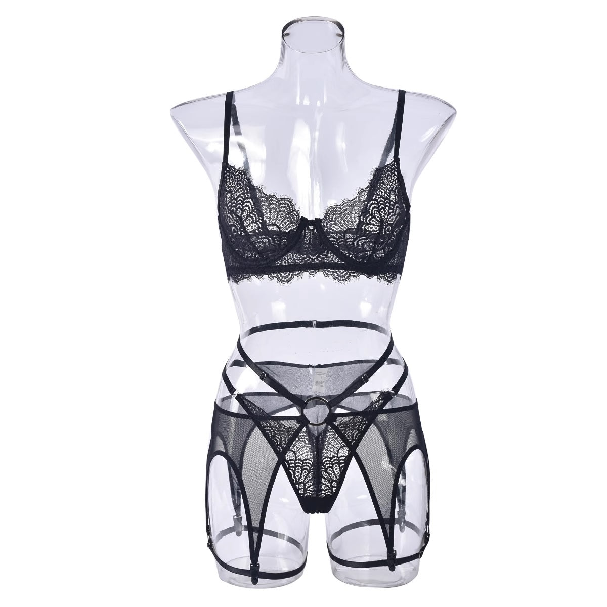 Дамско бельо от три части Black Lace SS25-Дамско бельо от три части Black Lace 24'-Thedresscode