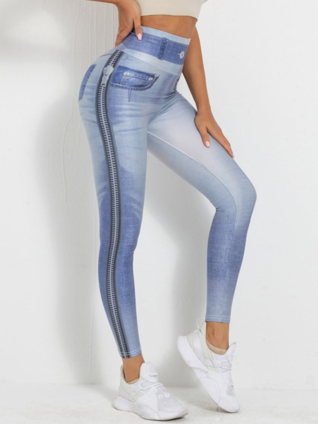 Дамски клин имитиращ дънки Side zipper SS25-Дамски клин имитиращ дънки Side zipper SS25-Thedresscode