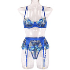 Дамски комплект Blue Flowers SS25-Дамски комплект от три части Blue Flowers SS24'-Thedresscode