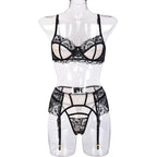 Дамски комплект бельо Sexy Temptation Mesh Lace SS25-Дамски комплект бельо от три части Sexy Temptation Mesh Lace 24'-Thedresscode