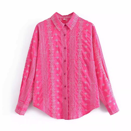 Дамска риза Pinky Embroidered 24'-Дамска риза Pinky Embroidered 24'-Thedresscode